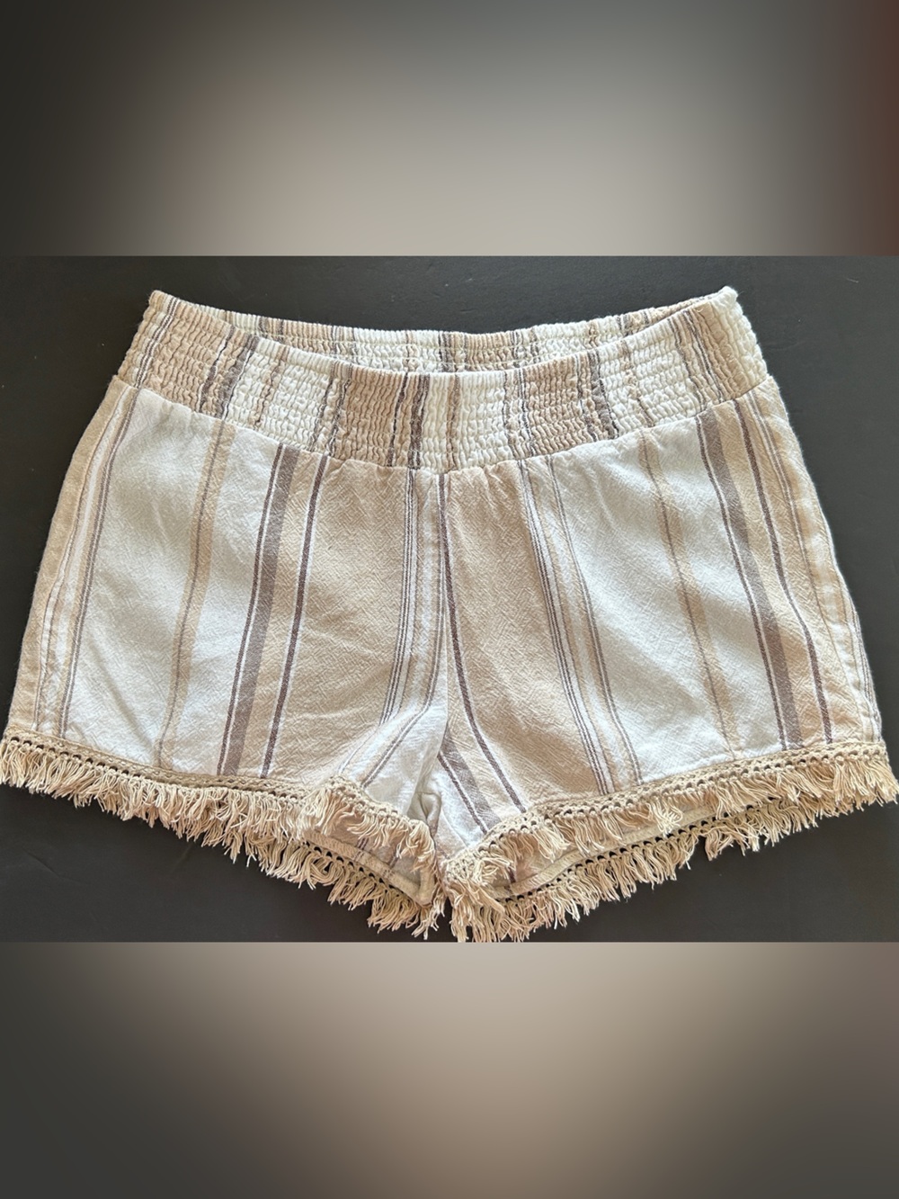 🔥Boho Linen Fringe Beach Shorts - Sz S